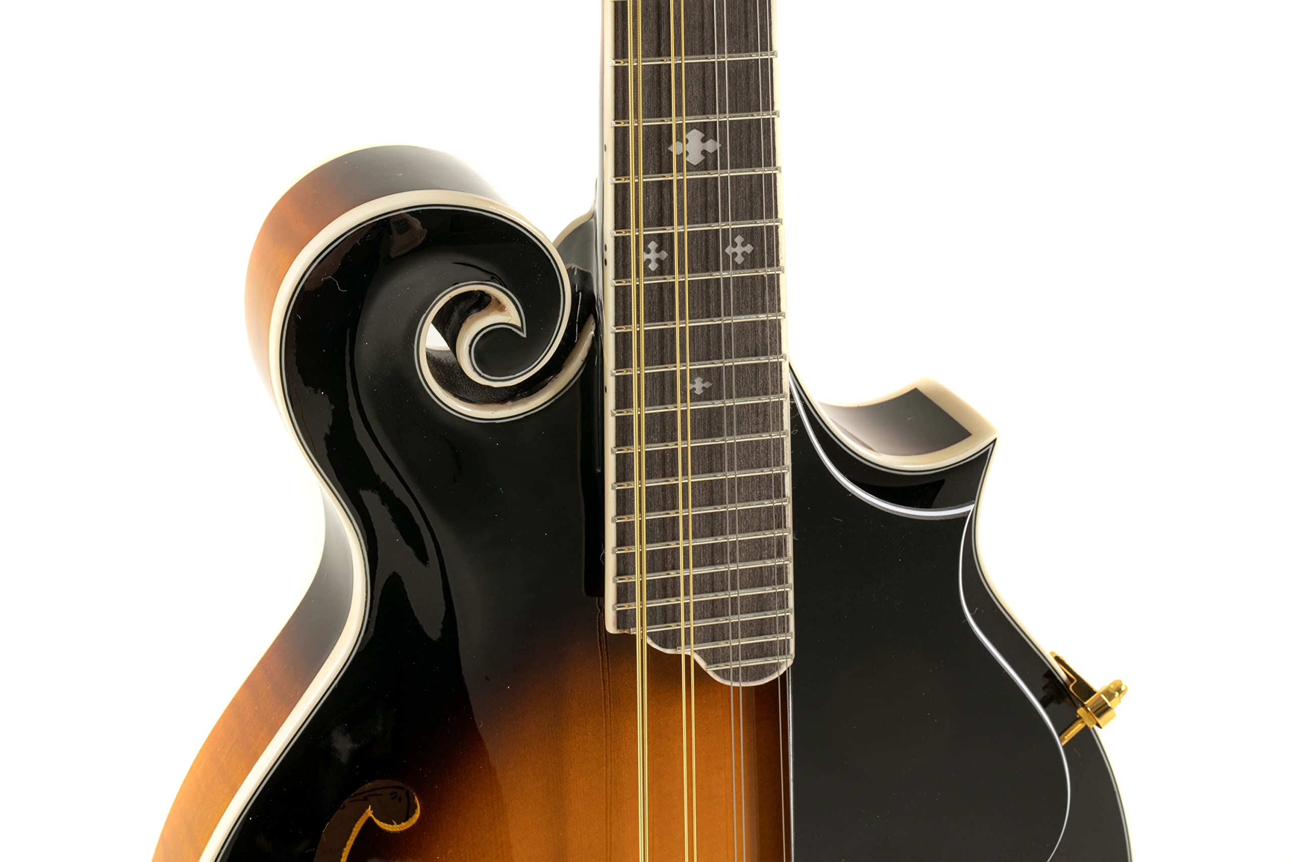 GEWA Mandolino F-2 Premium - Tavola armonica in abete massello - Fondo/fasce in acero massello - Fondo marezzato - Incl. custodia Premium - Finitura lucida Vintage Sunburst