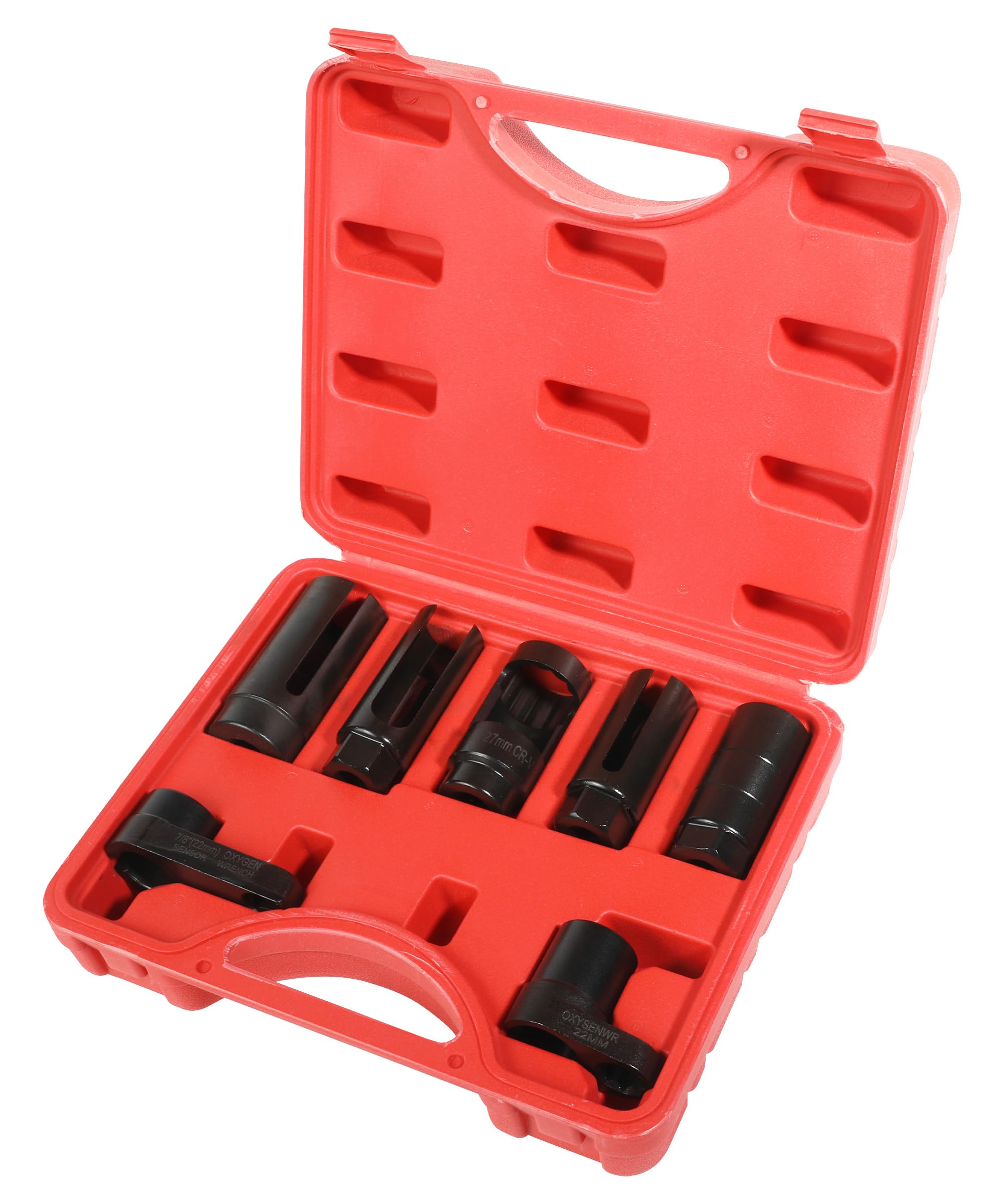 Zlirfy 7PCS Oxygen Sensor Socket,Car Accessories Automotive Sending Unit Master Sensor Socket Set,O2 Sensor Removal Kit,Oil Pressure Sensor Socket Wrench with 22mm 27mm 29mm Sockets for All Vehicles