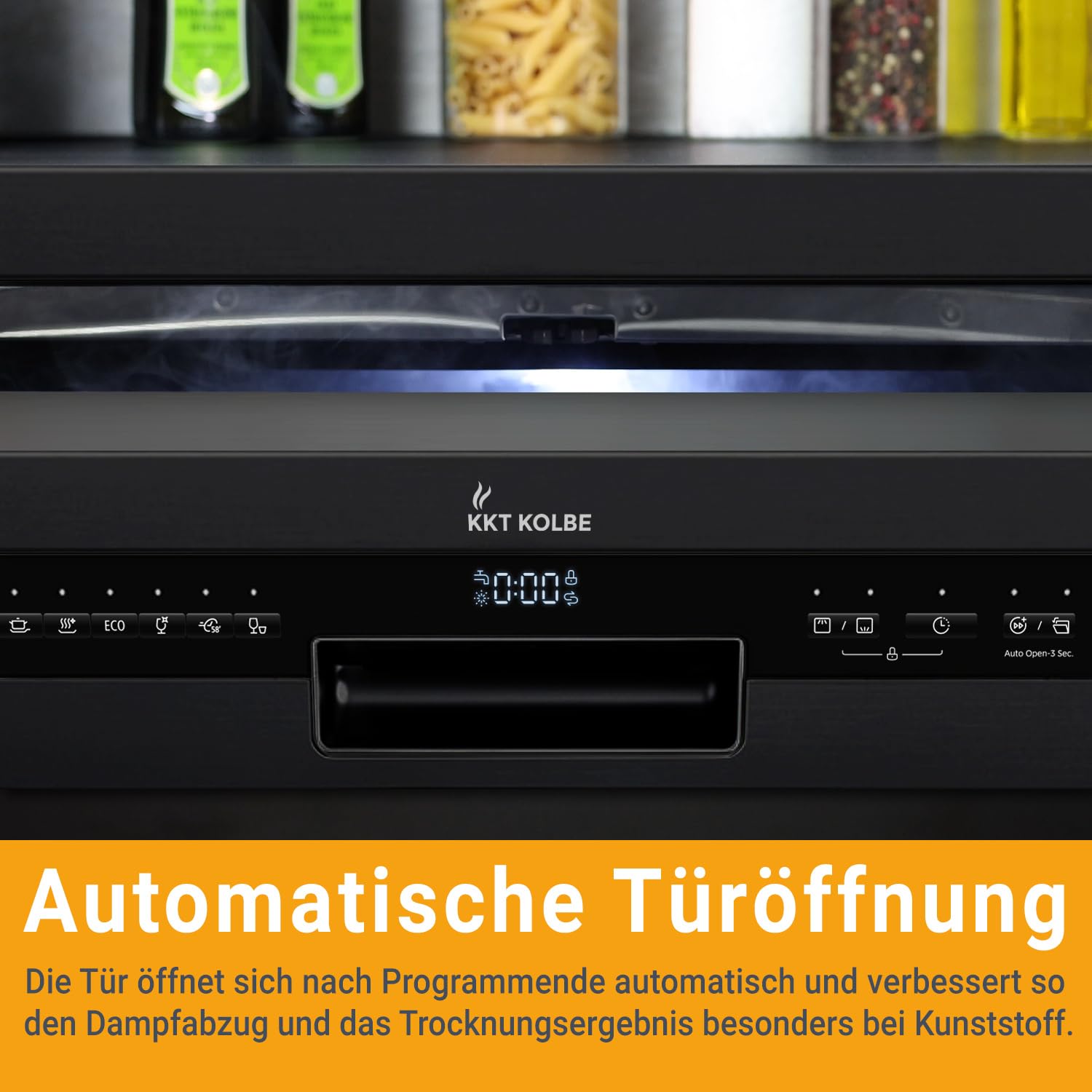 KKT KOLBE 60 cm Geschirrspüler Spülmaschine Schwarz Silber Freistehend Unterbaufähig 7 Programme 14 Maßgedecke DW60FSS