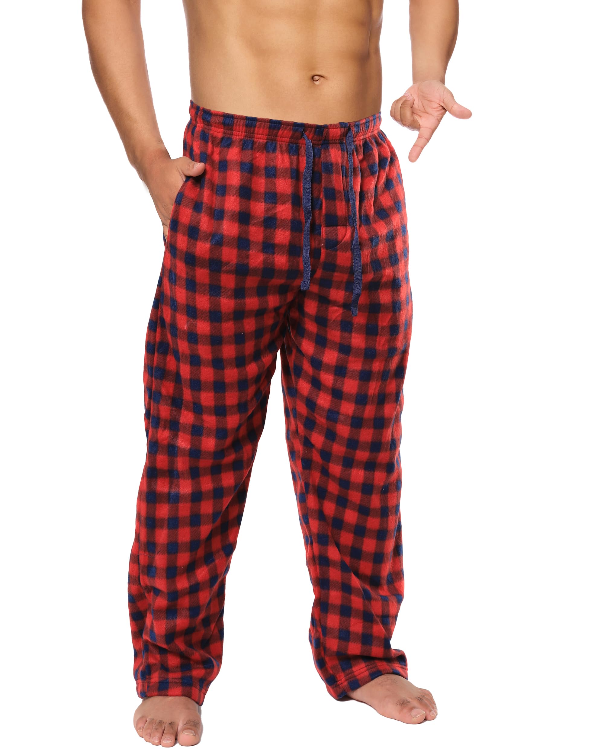 Active Club Men's Buffalo Red Plaid Fleece Pajama Pants - 2X