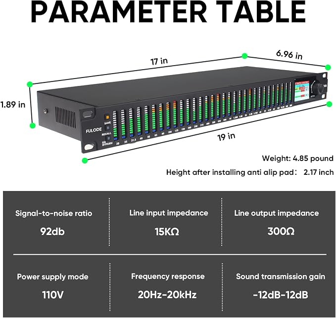 Ecualizador digital gráfico estéreo 31 bandas FX-888 doble canal miniatura 9