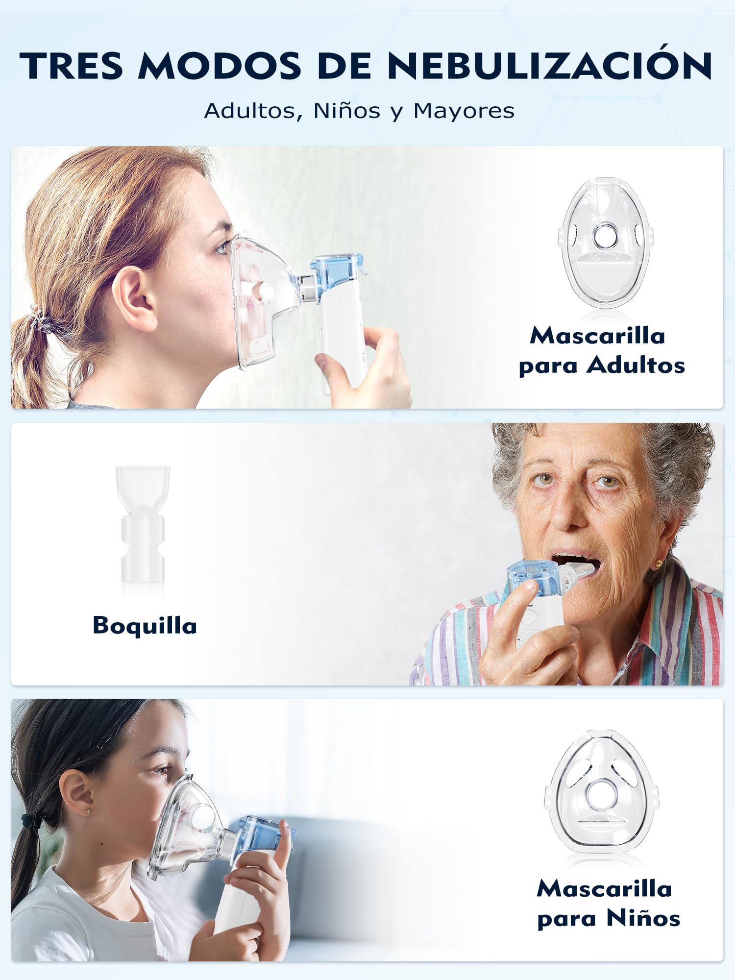 Nebulizador Portátil Adultos Niños Bebé: Aerosoles Nebulizador Niños Y Adultos - Recargable Silencioso Autolimpieza Pantalla Digital Temporizador 20Min - Portátil Para Uso Doméstico Oficina Y De Viaje