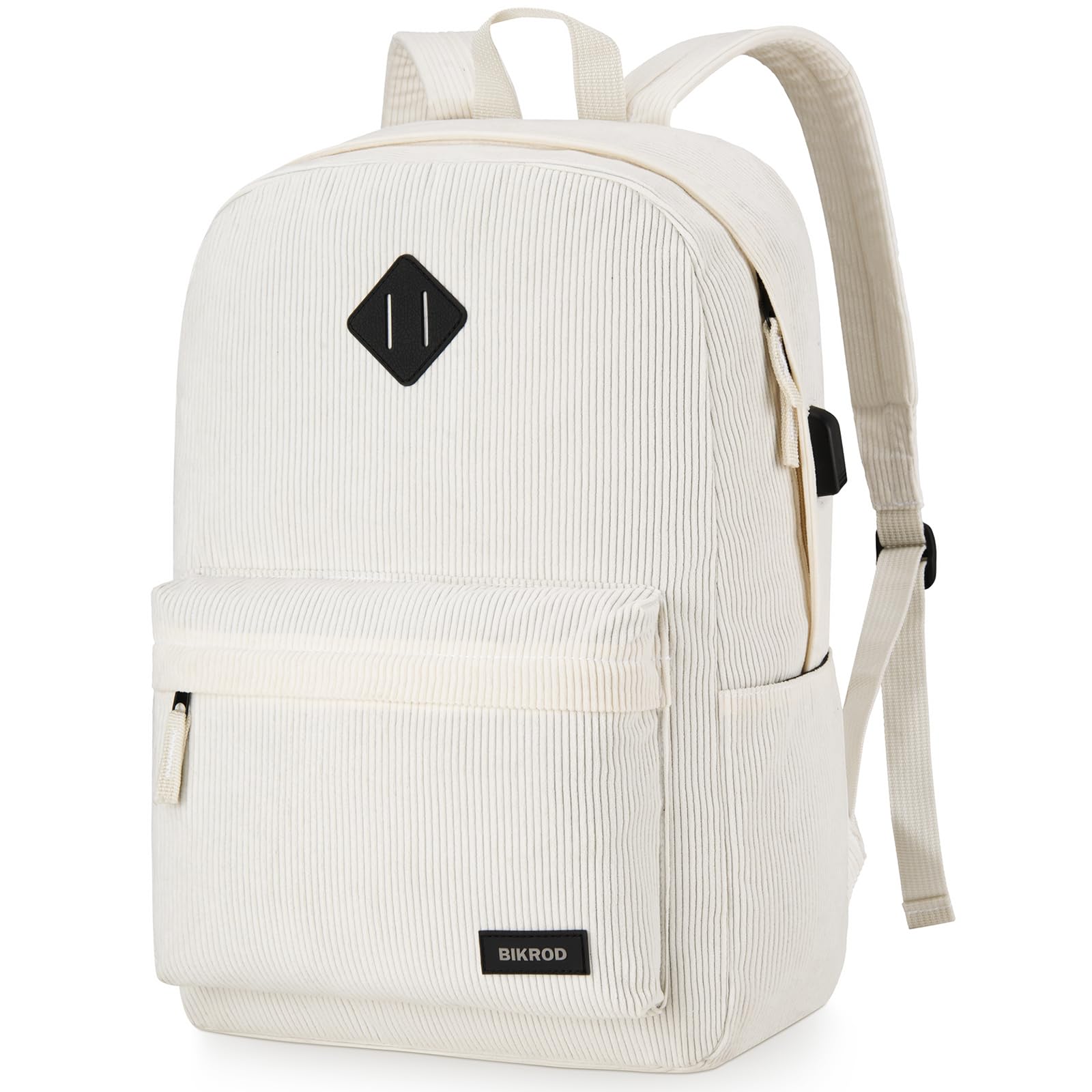 Corduroy Backpack for Teen Girls, Cute Bookbag for School Travel, Fits 15.6\