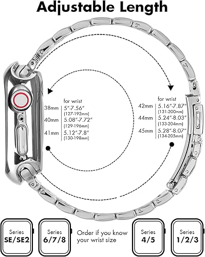 Miniatura 4 de Compatible con Apple Watch Band de 1.772 pulgadas, 1.732 pulgadas, 1.654 pulgadas, 1.614 pulgadas, 1.575 pulgadas, 1.496 pulgadas, para mujer,