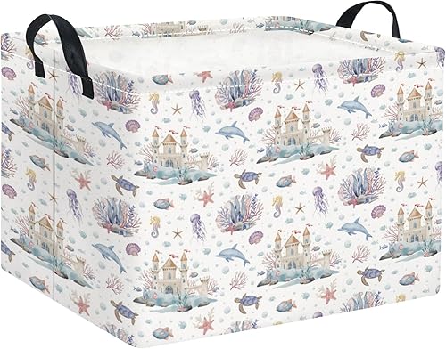 Miniatura 36 de Cesta rectangular de almacenamiento para niños con asas para el hogar, cocina, niños y niñas, lindo contenedor organizador de almacenamiento de