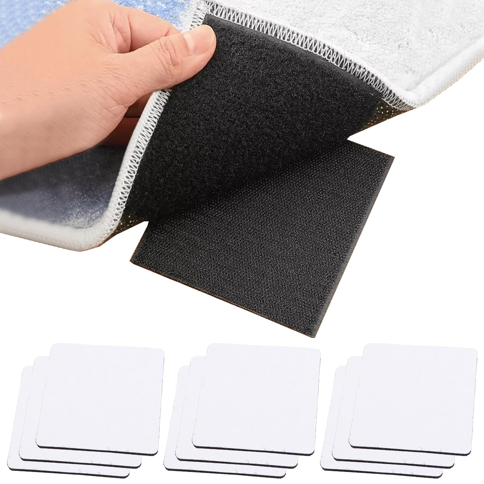 MINGBOLIN Anti Dérapant Tapis 10 Pièces – Adhésifs Réutilisables pour Parquet, Fixation Sûre sur Sol Lisse, Protection Sol