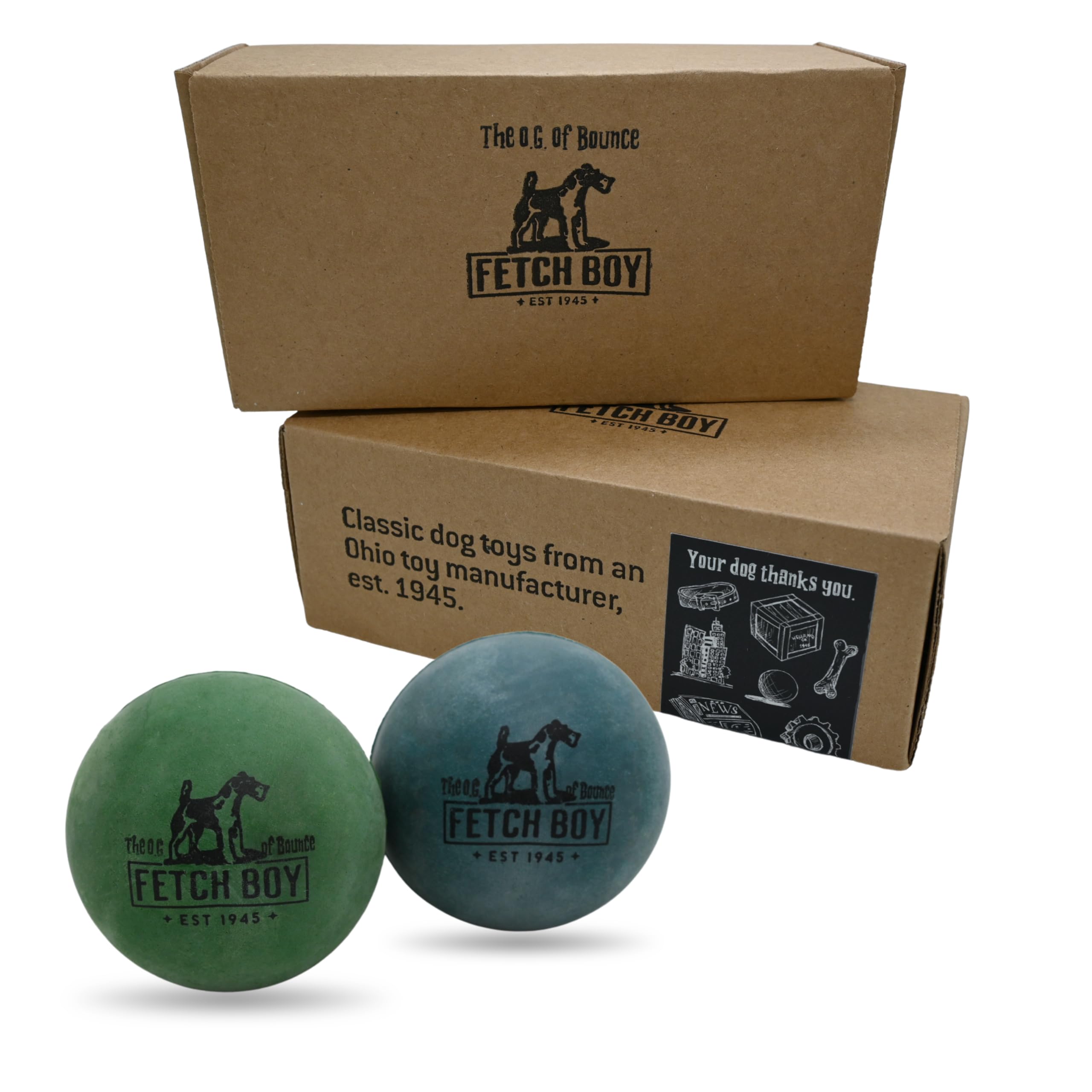 Fetch Boy The O G of Bounce Solid Sponge Rubber Dog Ball Toy Made in USA 2 5