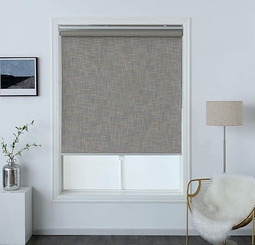 Persianas enrollables de tela texturizada 100% opacas sin cordones de alta calidad para ventanas, persiana desplegable impermeable para el hogar,