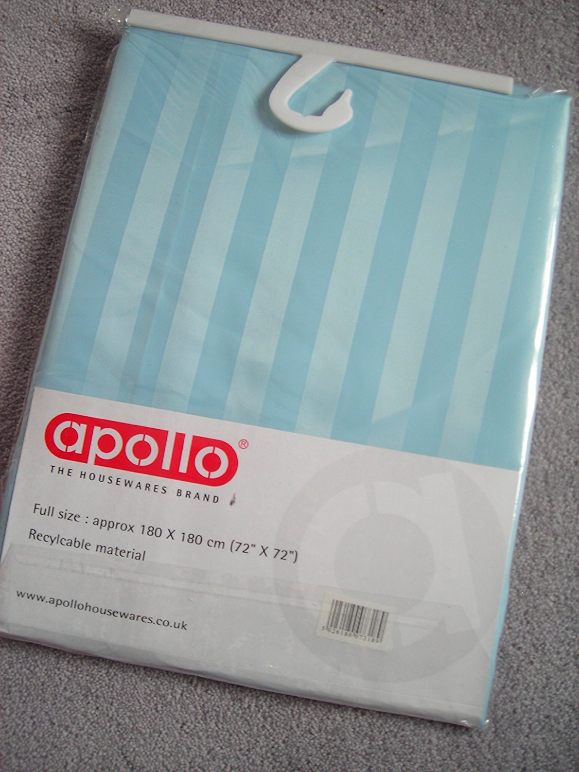 Apollo 180 x 180 cm Shower PE Curtain, White
