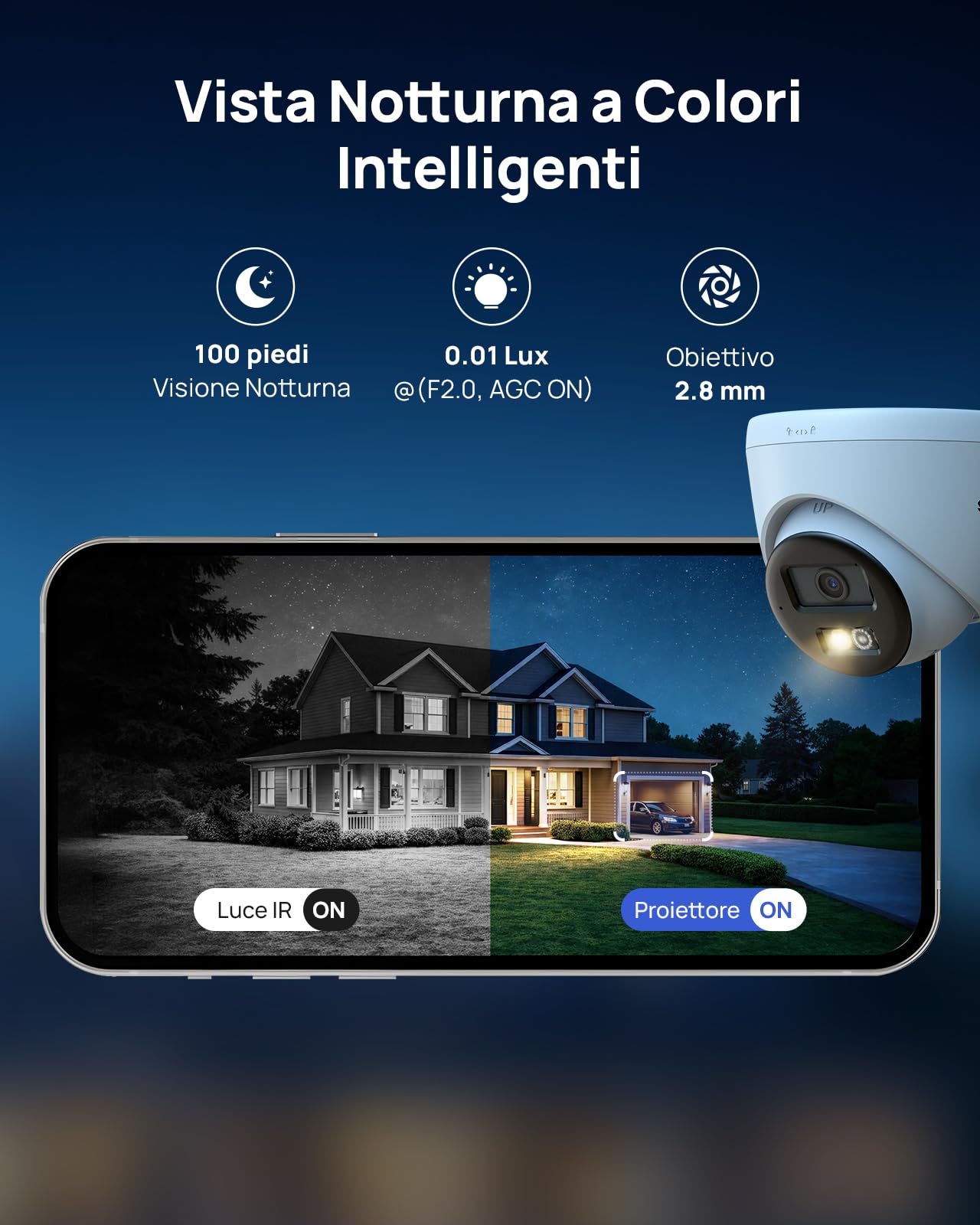 ANNKE Telecamera IP C500 PoE 3K 5MP HD, telecamera di sorveglianza Bullet per interni ed esterni, rilevamento AI di persone e veicoli, visione notturna 30 m, impermeabilità IP67, microfono incorporato