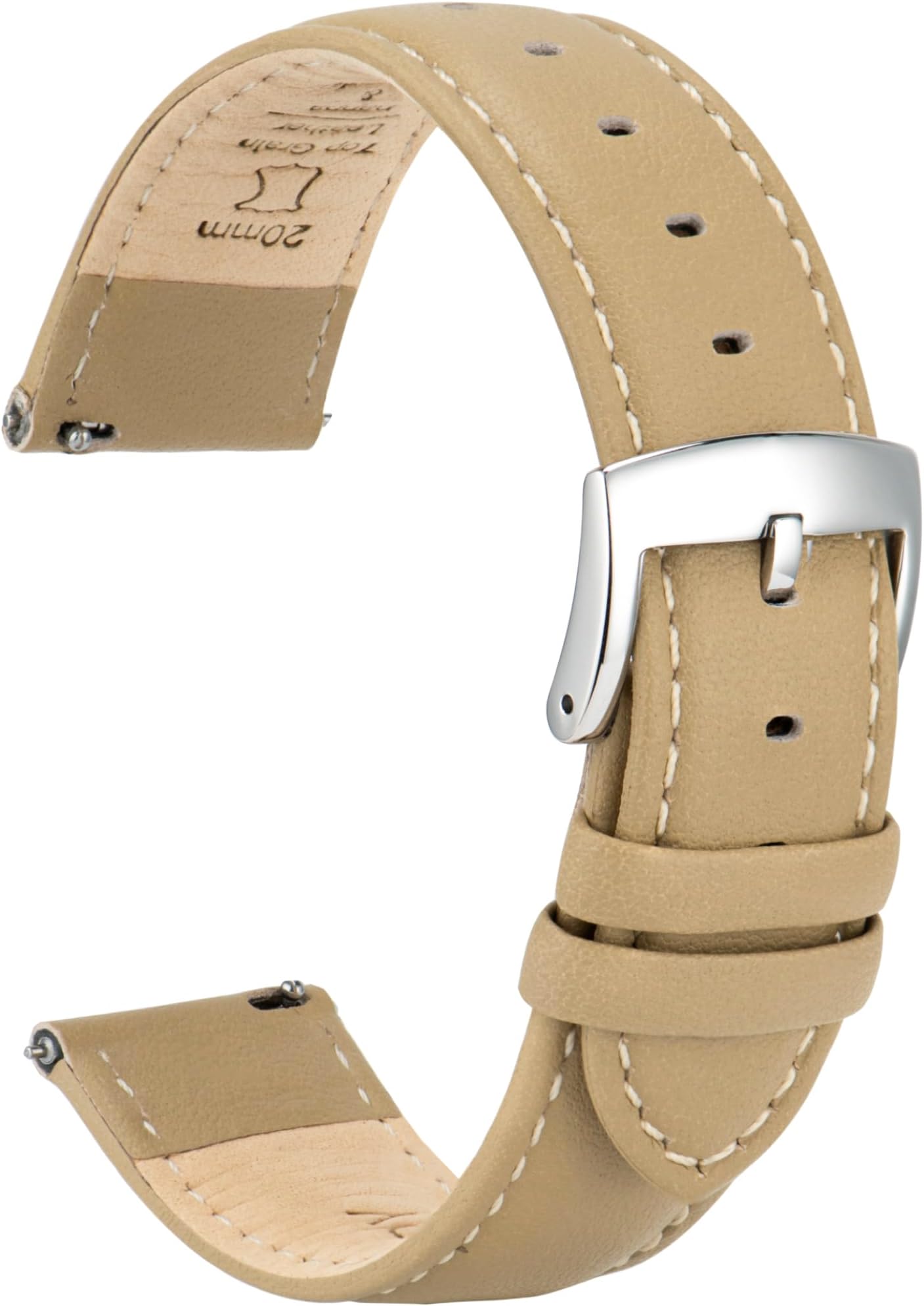 Leather Watch Straps Quick Release, Elegant & Soft Top Grain Genuine Leather Watch Strap for Men Women, 22mm 21mm 20mm 18mm 16mm Replacement Bands for Watch & Smartwatch