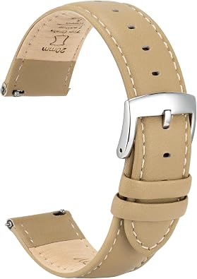 OTTOODY Leather Watch Bands Strap Quick Release, Elegant & Soft Top Grain Genuine Leather Watch band for Men Women, 22mm 21mm 20mm 18mm 16mm Replacement Straps for Watch & Smartwatch