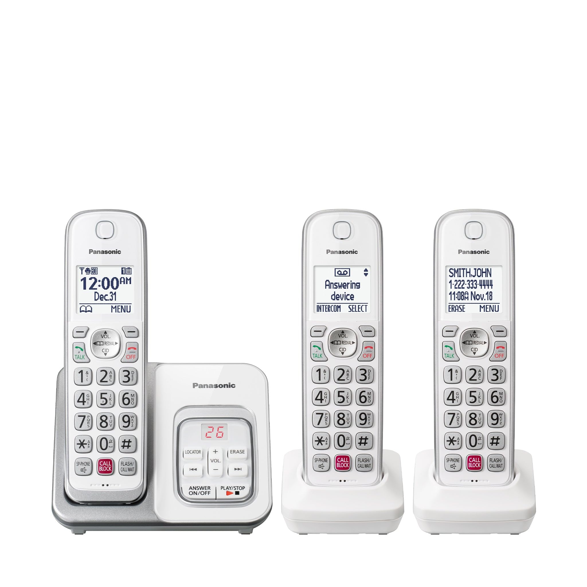 Amazon.com: Panasonic Cordless Phone with 2 Handset in White