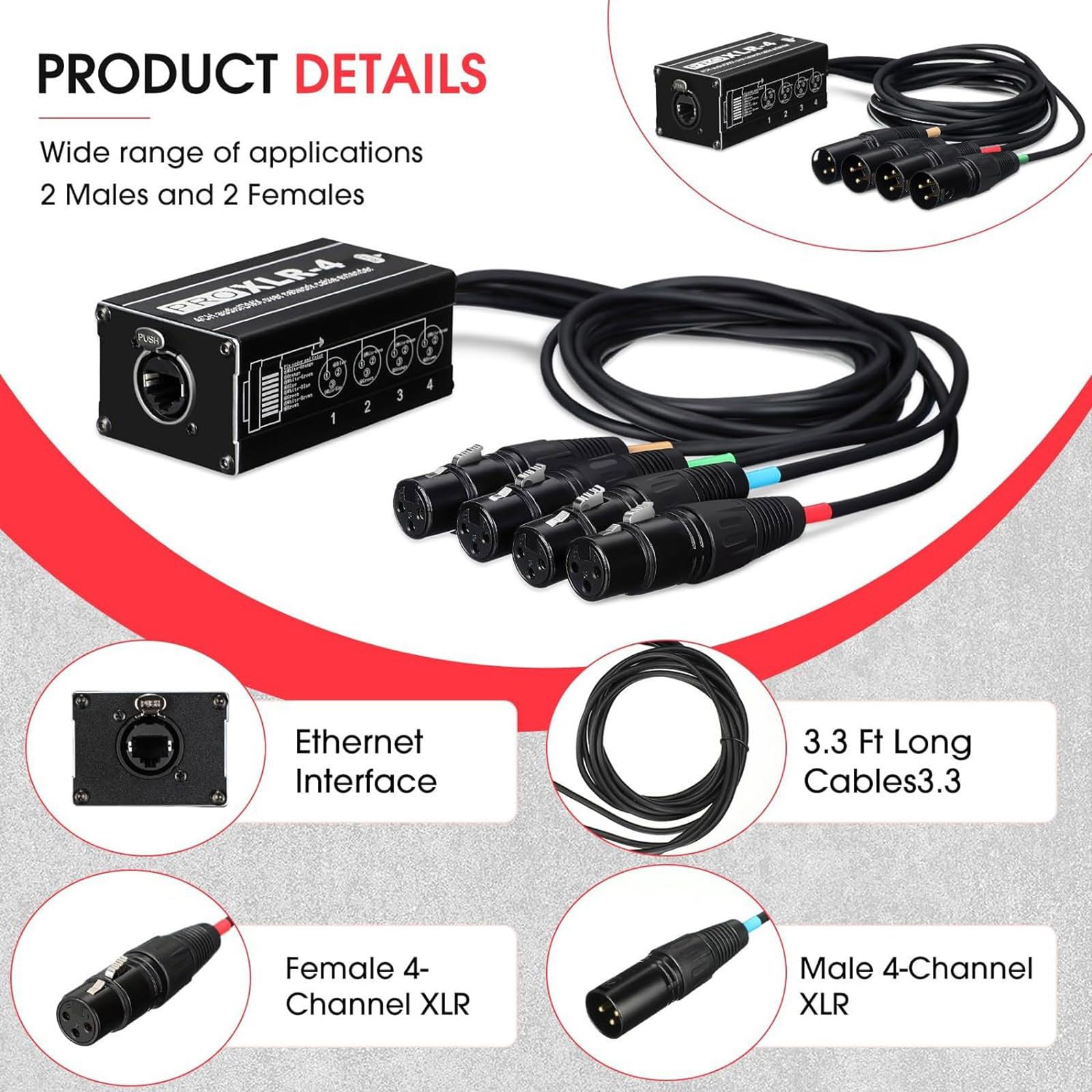 Boîte de réception multi-réseau RJ45, câble portable à 3, B