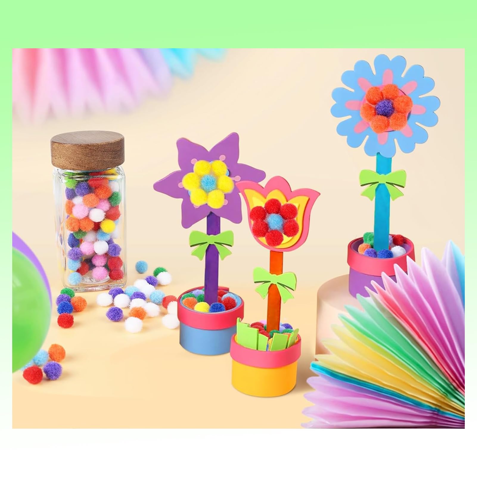 1000 Pezzi Pom Poms Colorati Pompon Per Artigianato Pon Pon