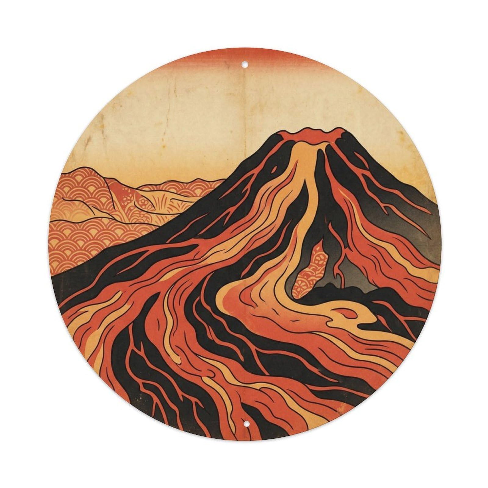 Kilauea Volcano Lava Flow Hawaii Geology Travel Nature Metal Tin Sign