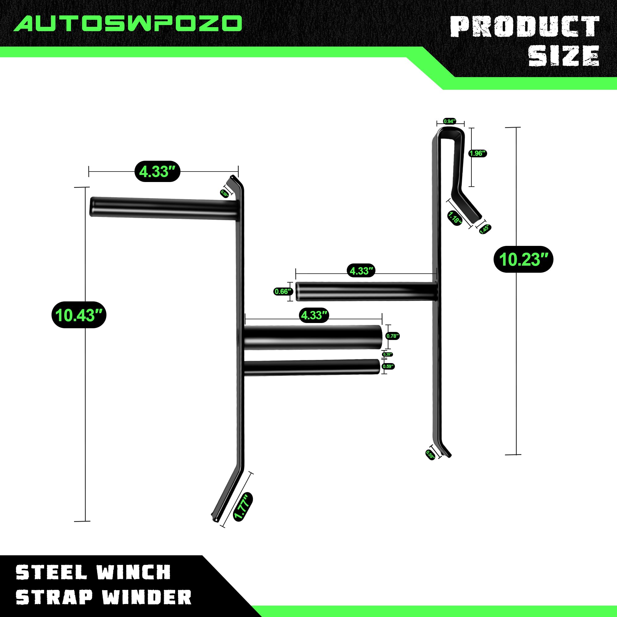 AUTOSwpozo 2 Pack Winch Strap Winder, Easy Speedy Hand Roller Strap Winder, Roll-up Flatbed Trailer Winch Straps up to 4