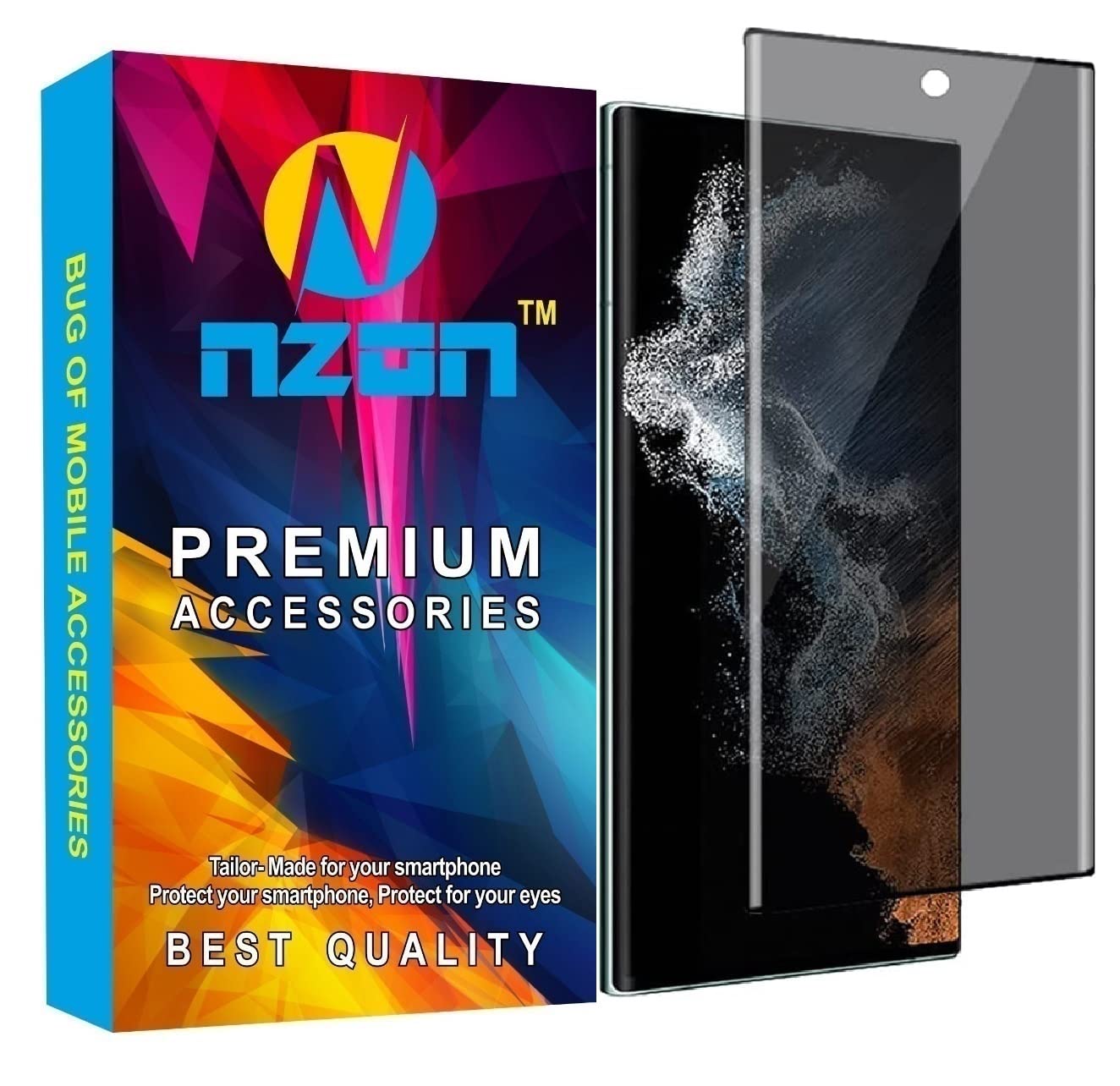 Nzon Compatible For Samsung Galaxy S22 Ultra Privacy Tempered Glass Edge to Edge Anti Glare Scratch Proof Bubble Free Private Protector For S22 Ultra - Black (B0BNX8768P) Amazon Price History, Amazon Price Tracker