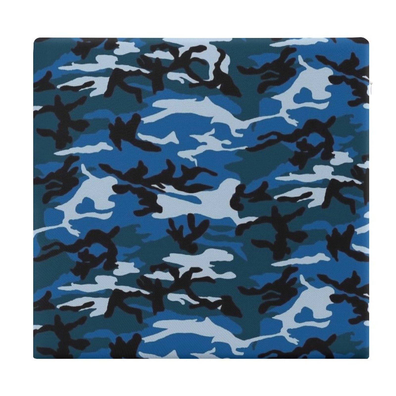 JZemdybill Chair Pad, Blue Camo Seat Pad, Square Chair Cushion for Yoga Living Room Balcony