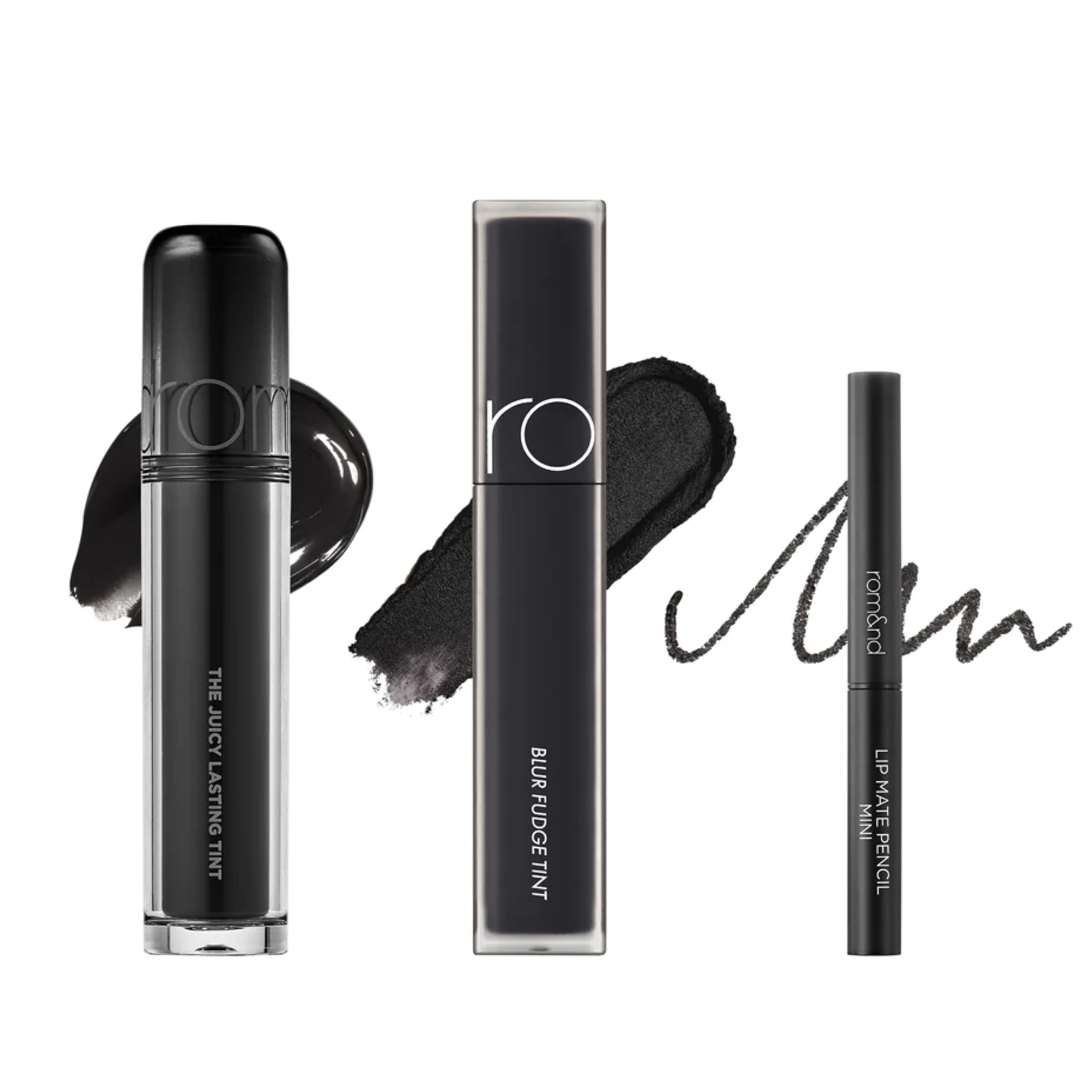 rom&nd Black Lip Trio | Limited Edition Lip Set | Gloss, Matte & Liner