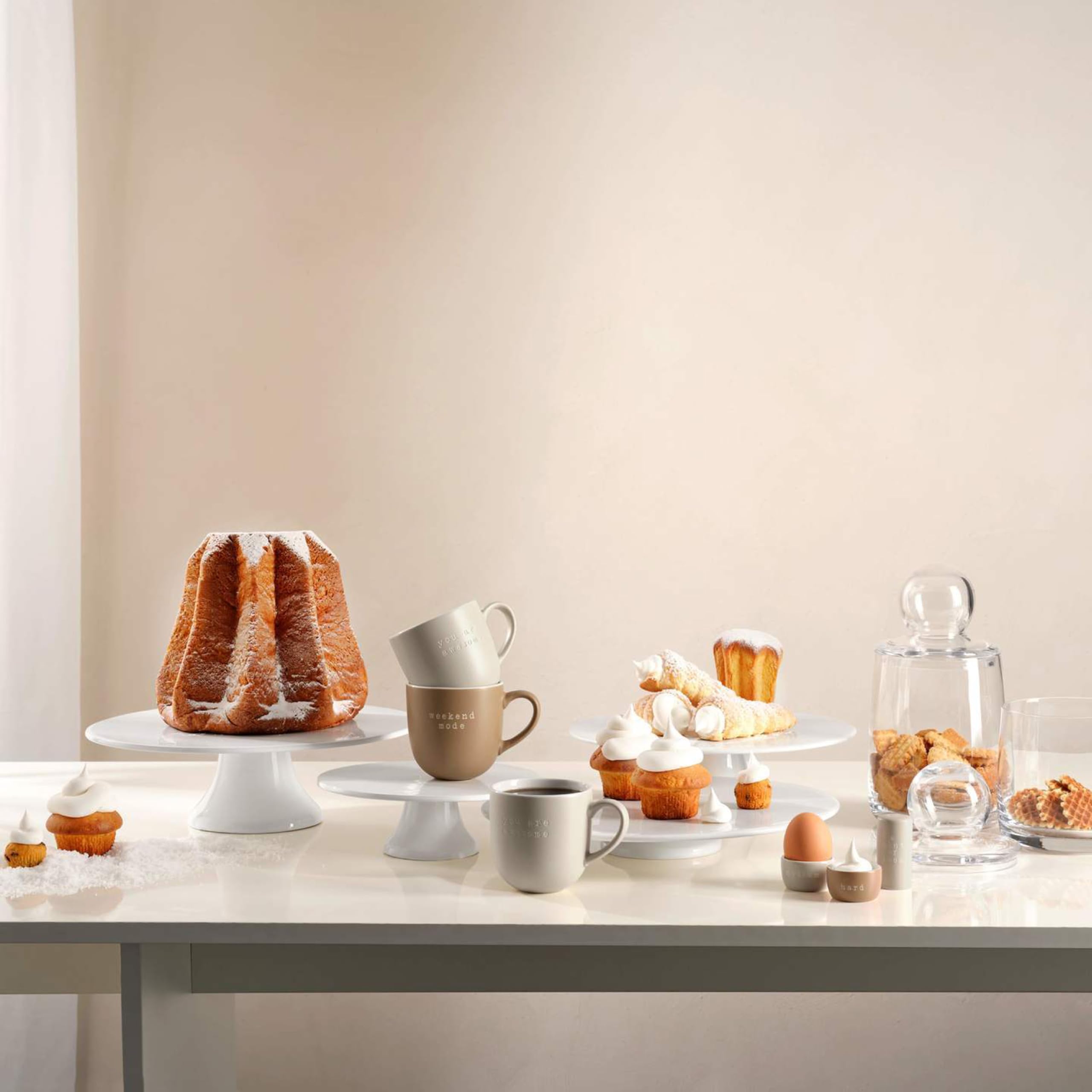 ASA 4797147 Piatto per Torta in Ceramica, 31 x 31 x 28 cm, Colore: Bianco