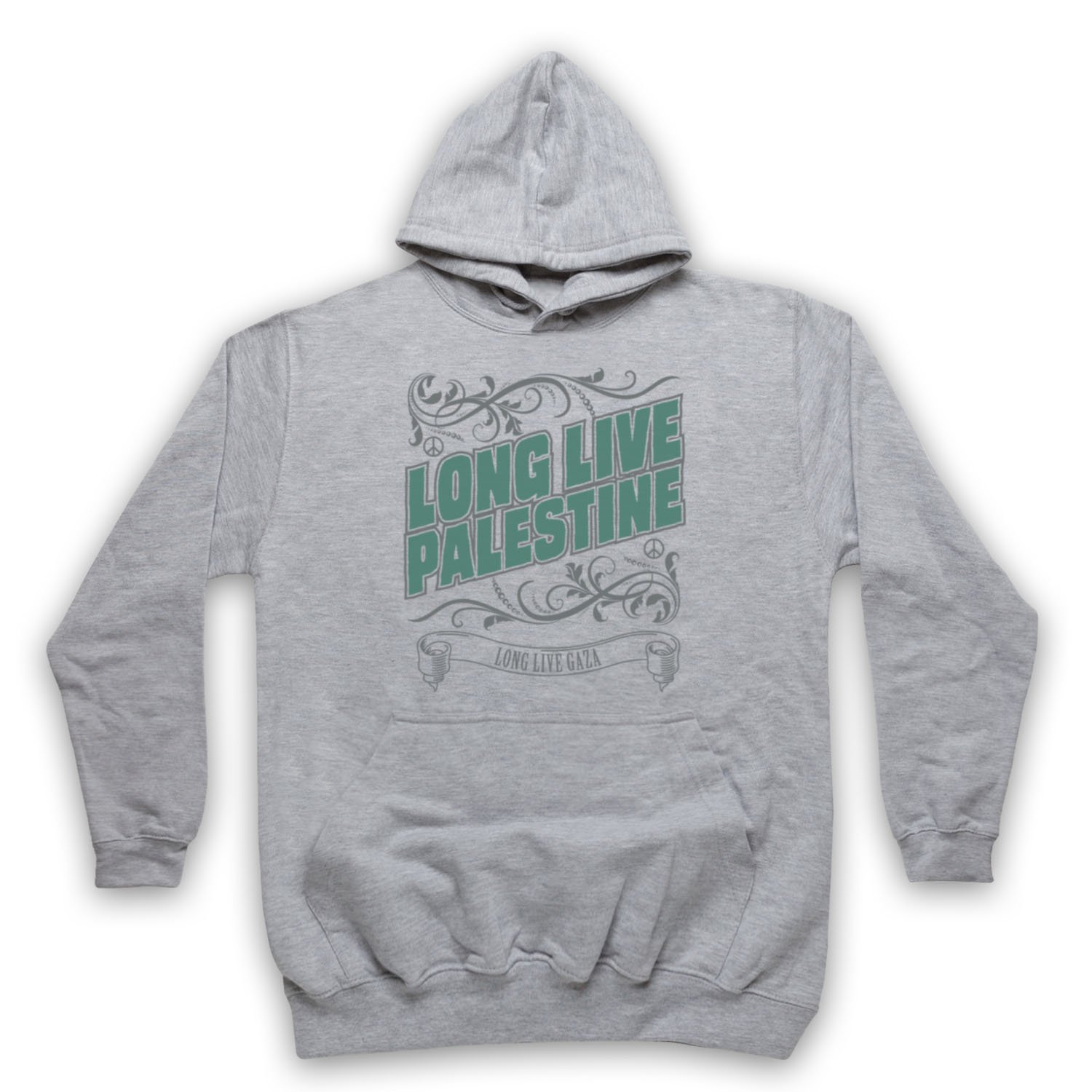 Sweat a capuche confortable Palestine gris 2XL coupe large - 2