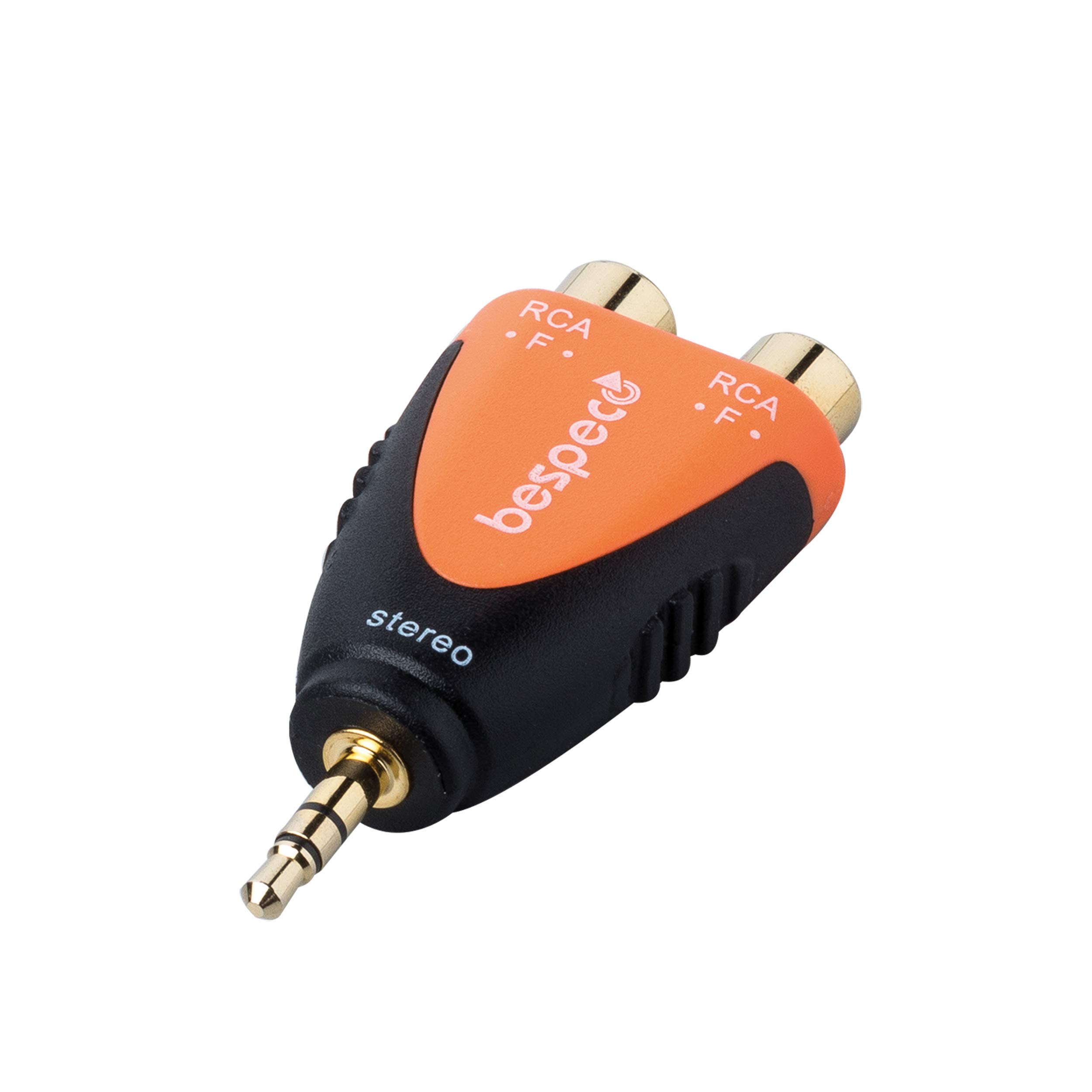 Bespeco SLAD380 3.5 mm Stereo Jack Male Plug to 2 x Rca Female Sockets Adapter