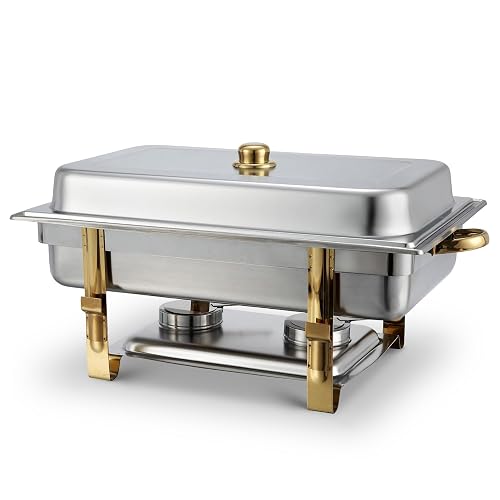 Winco 8 qt Silver Malibu Stainless Steel Chafer