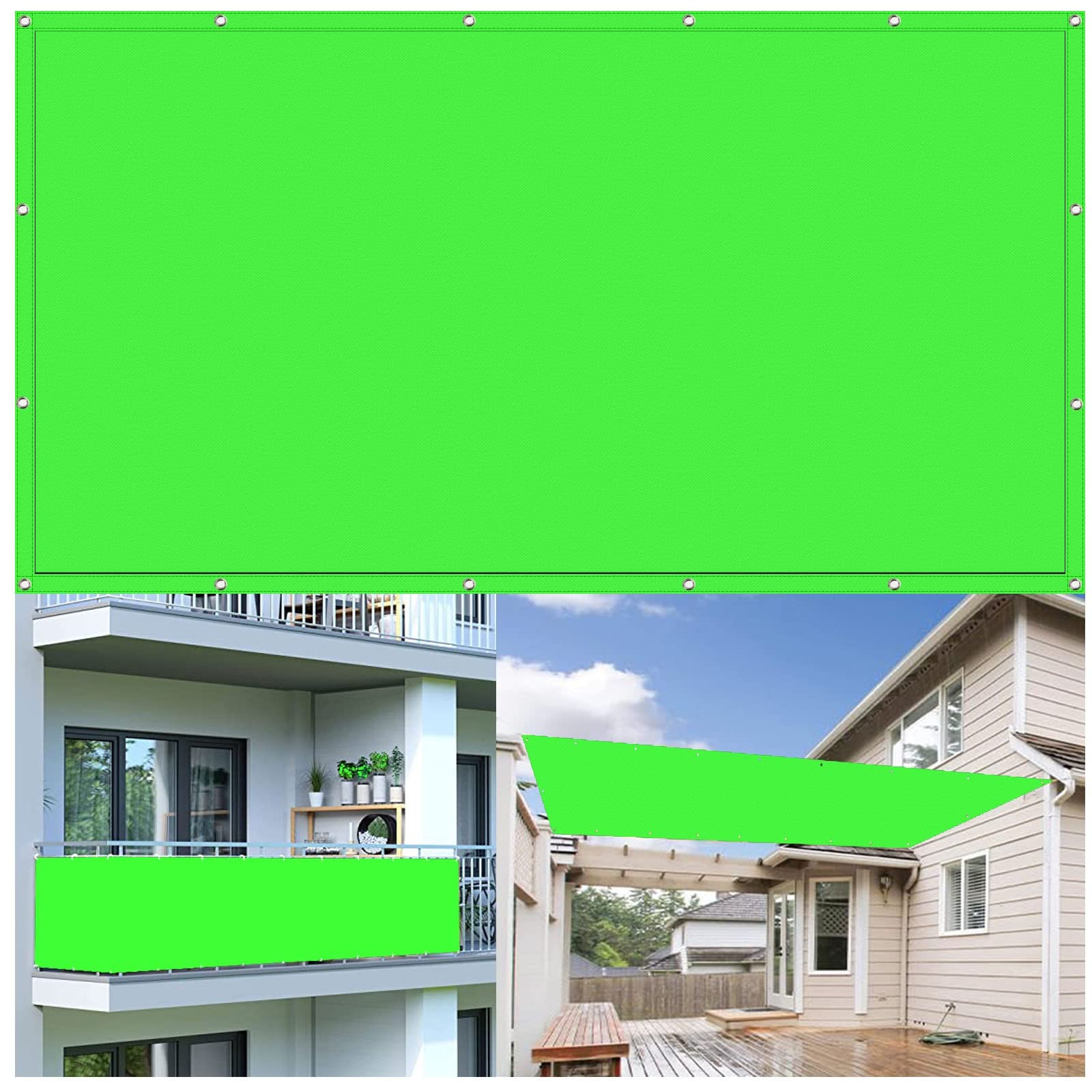 KLGFBDC Waterproof Sun Shade Sail 1.8 x 3.2 m Rectangle UV Protection 98% Perfect for Garden Patio Camping & Outdoor UseLight Green Sun Protection Canopy