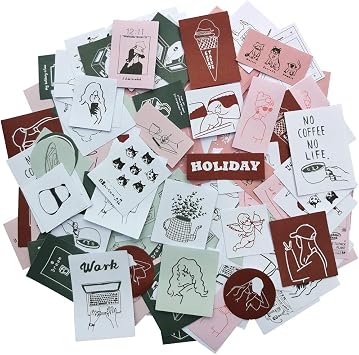 Scrapbooking Stickers Set 180PCS Afternoon Tea Coffee Cute Animal Dog Panda DIY Sticker for Journaling Scrapbook Planner Art Craft Diary Envelope Letter Card Laptop Journals Album Arts Project Books