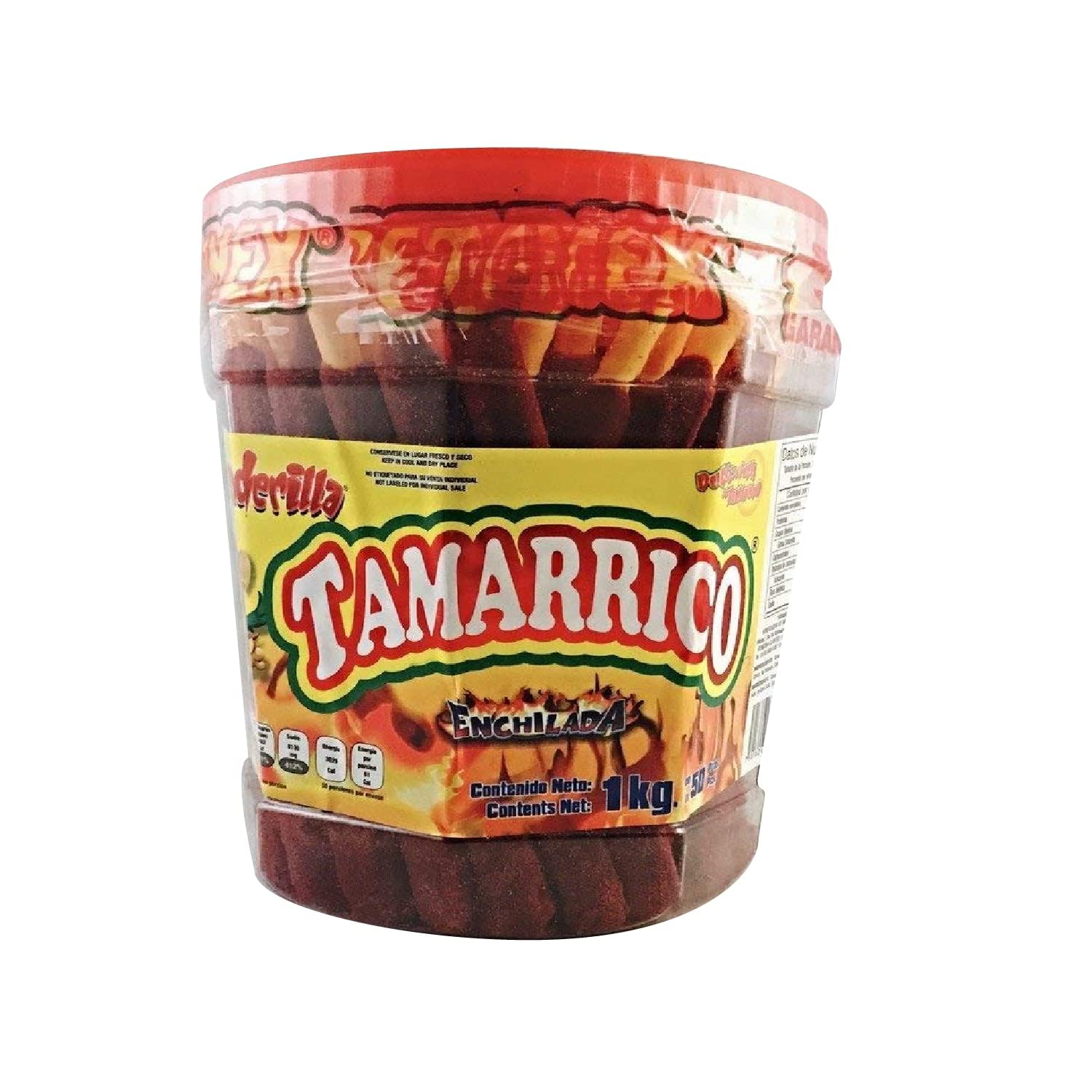 BETAMEX Tamarrico Candy Tamarind Flavor Sticks 50 Pieces 1kg - Mexican Sweets - Chili and Natural Tamarind - Spicy Flavor