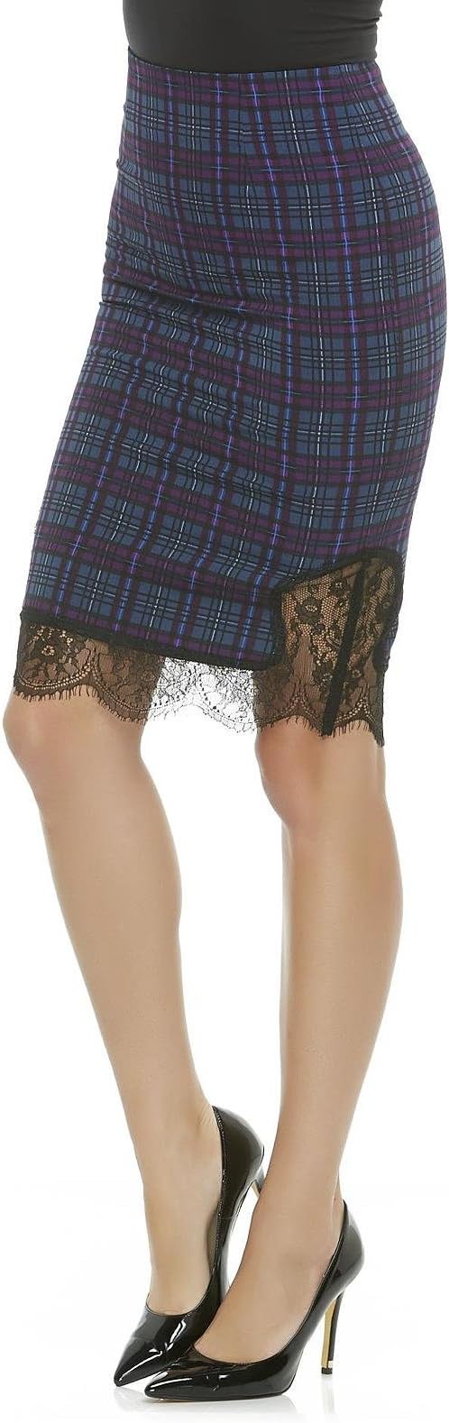 Kardashian Kollection Lace Hem Pencil Skirt, L