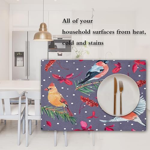 Miniatura 7 de Bird Pattern Design Placemats Set of 4 Table Mats Washable Placemat Waterproof Place Mats for Party Home Dining Table Decor 18x12 in