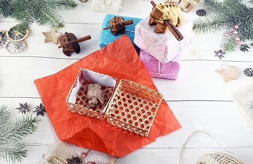 Miniatura 4 de Guiro Instrumentos Musicales de Percusión de Madera 3 Piezas, Set de 3 Ranas Güiro de Madera Natural 10-3.1-2.0 in (Ovillo Regalo de Oveja)