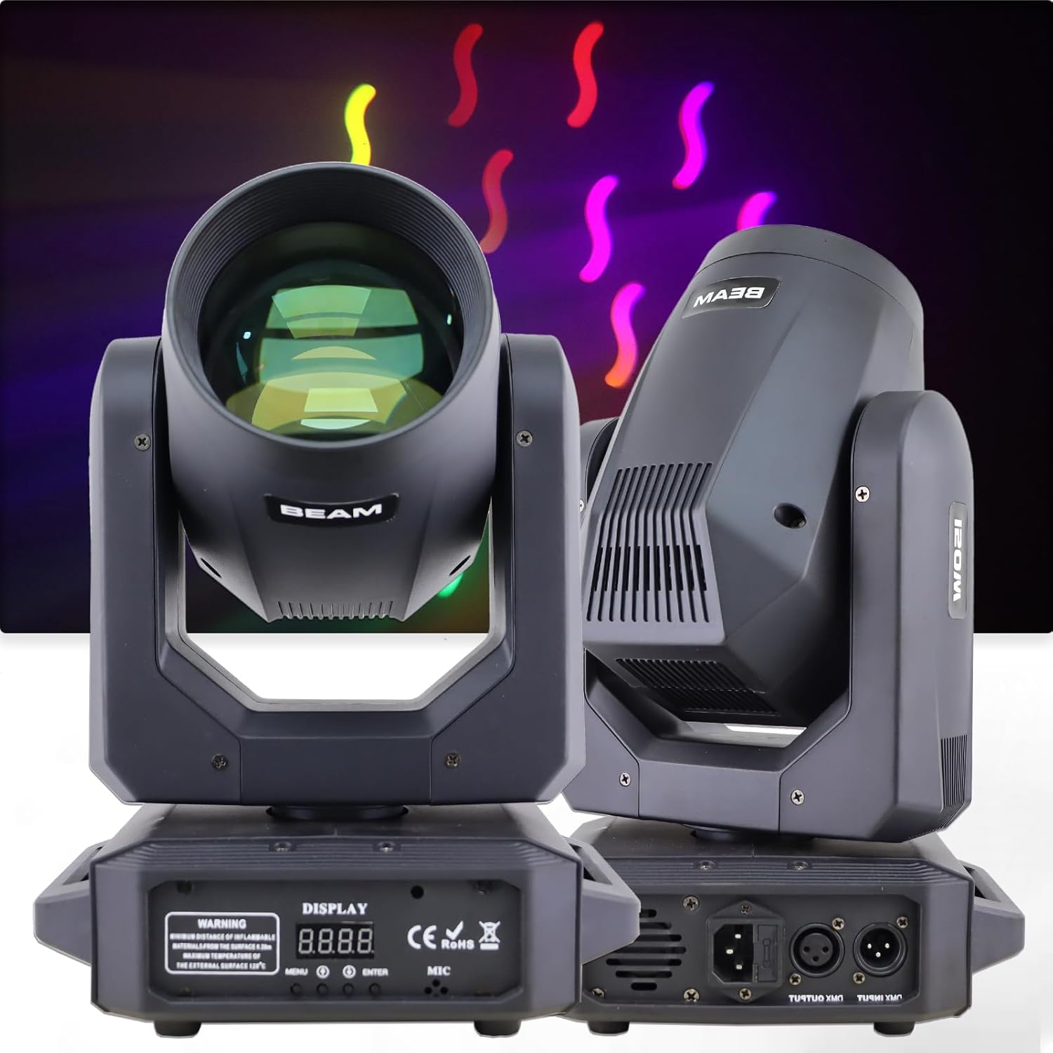 200W LED Moving Head Light - Beam/Spot/Wash, 8 colors, 12 patterns