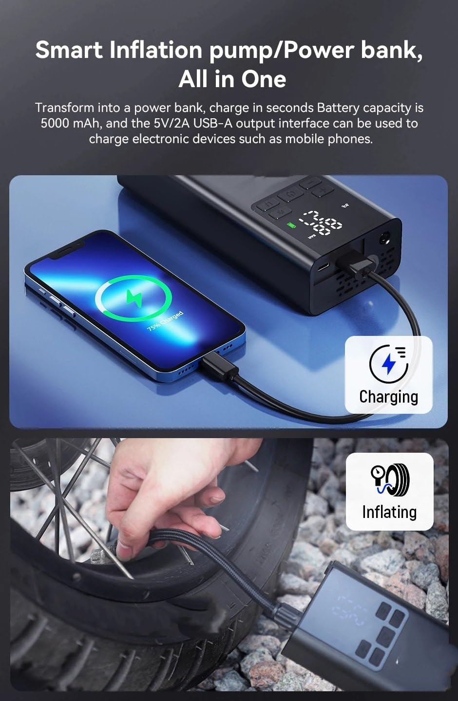 Compresseur Air Gonfleur de Pneu Gonfleur Electrique