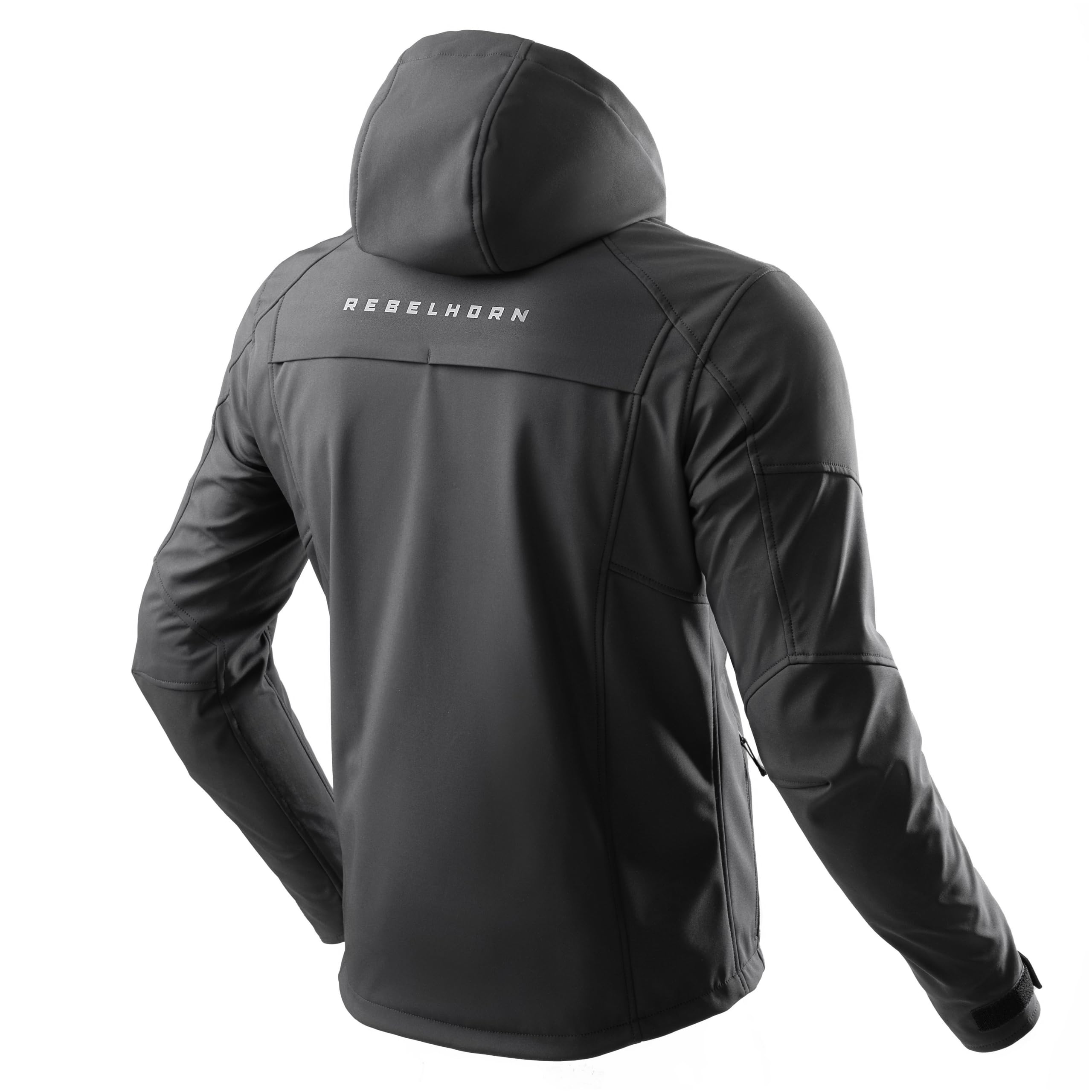 REBELHORN Slash Motorradjacke Herren | Textil | Softshell mit Abnehmbarer Kapuze | Ellbogen und Schulterprotektoren Stufe 2 | 6 Belüftungskanäle | Größen bis 10XL