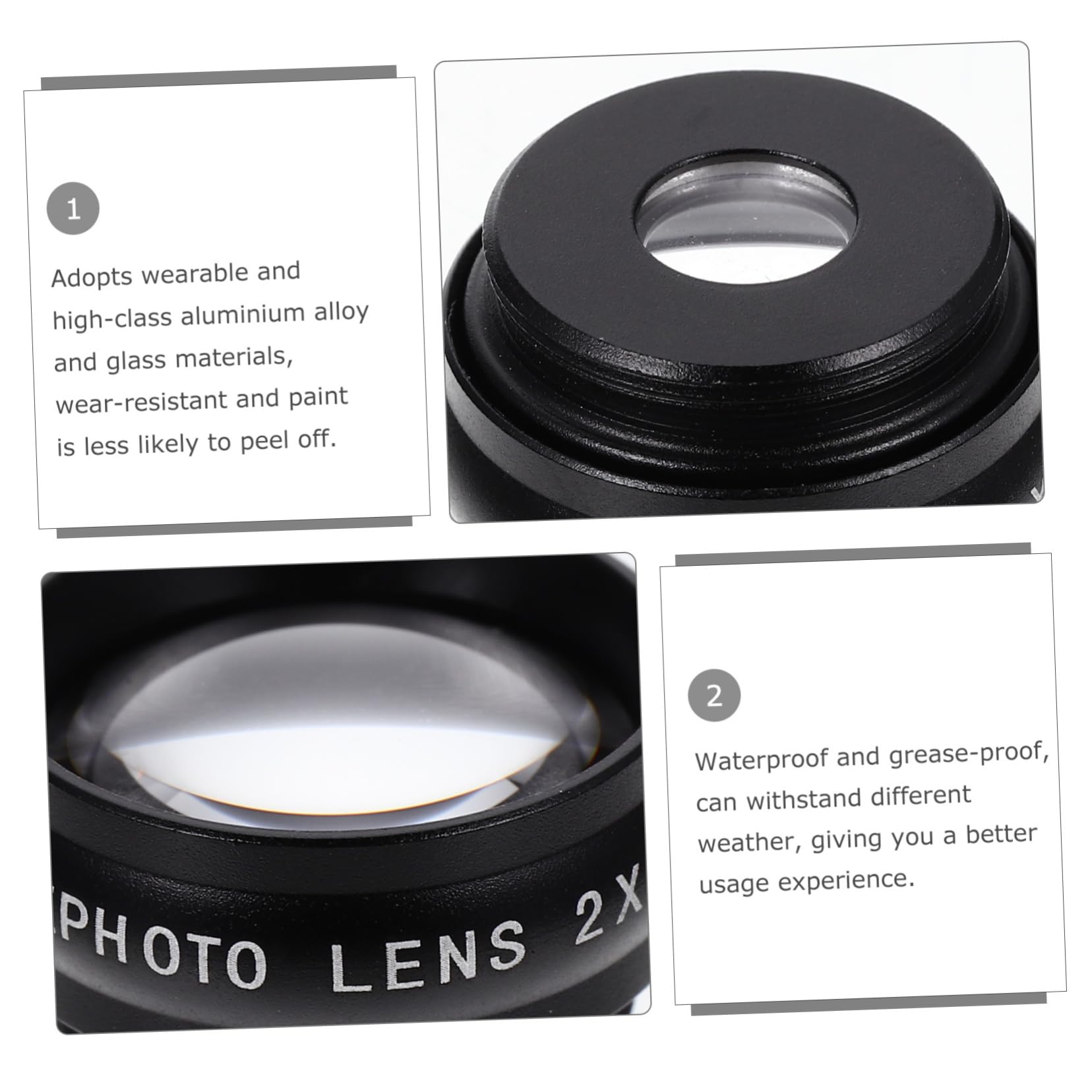 Kit Di Lenti Macro Per Telefono Cellulare Clip e Obiettivo Grandangolare Per Fotocamera Portatile Realizzato in Vetro Lega Di Alluminio
