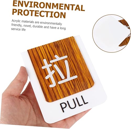 Miniatura 3 de EXCEART 4 Pcs Push-pull signage door signs for office door indicator signs office push sign shop push signs Push- Door Signs men and women Acrylic
