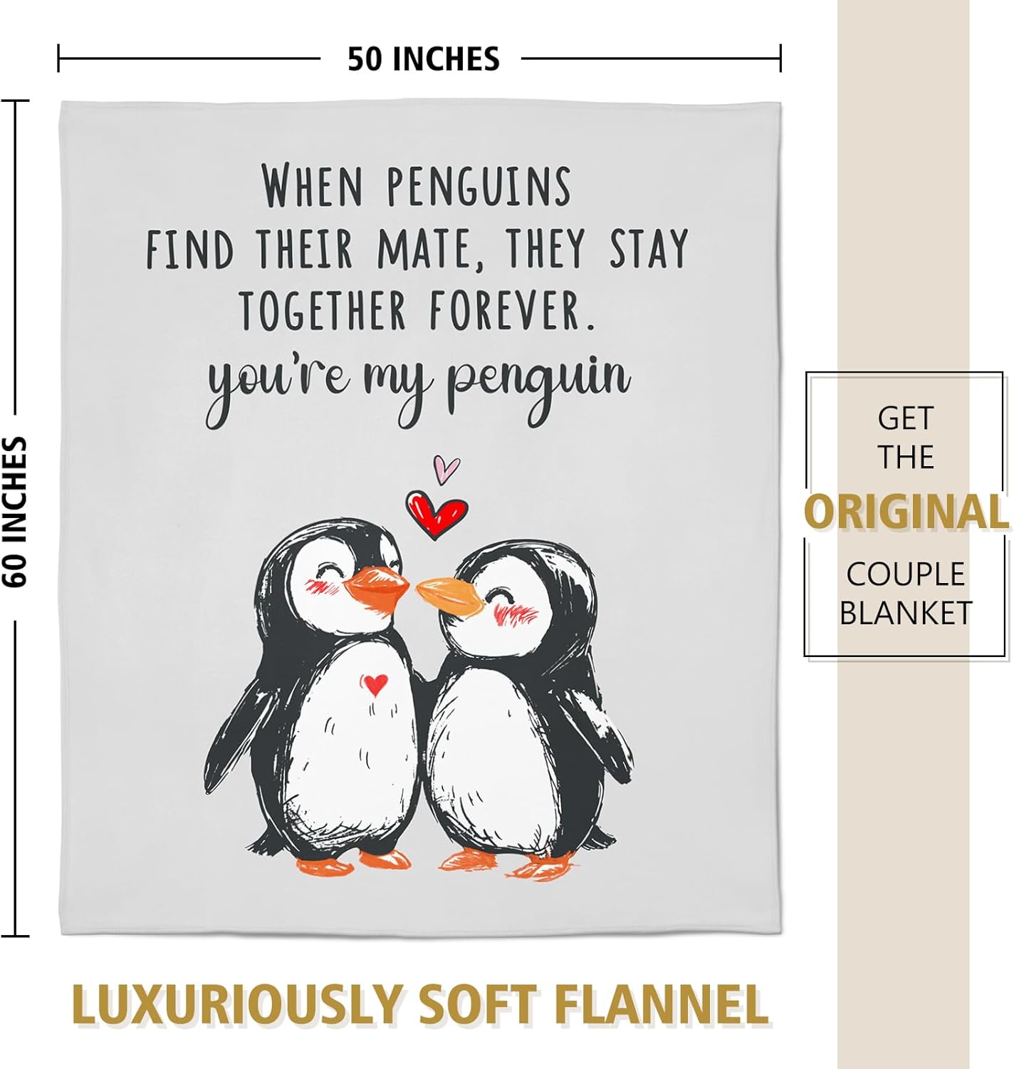 Craftique Valentines Day Gifts for Him, Her, Boyfriend, Girlfriend, Anniversary/Birthday Gifts for Women Men, I Love You Blanket Gift for Couple Wife Husband, 60”×50” - Image 6