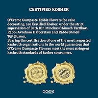 Vista 5 de O'Creme Flor de pasta de goma, peonía blanca de 7 pulgadas, flor comestible para decoración de pasteles, pasta de azúcar, decoración de flores