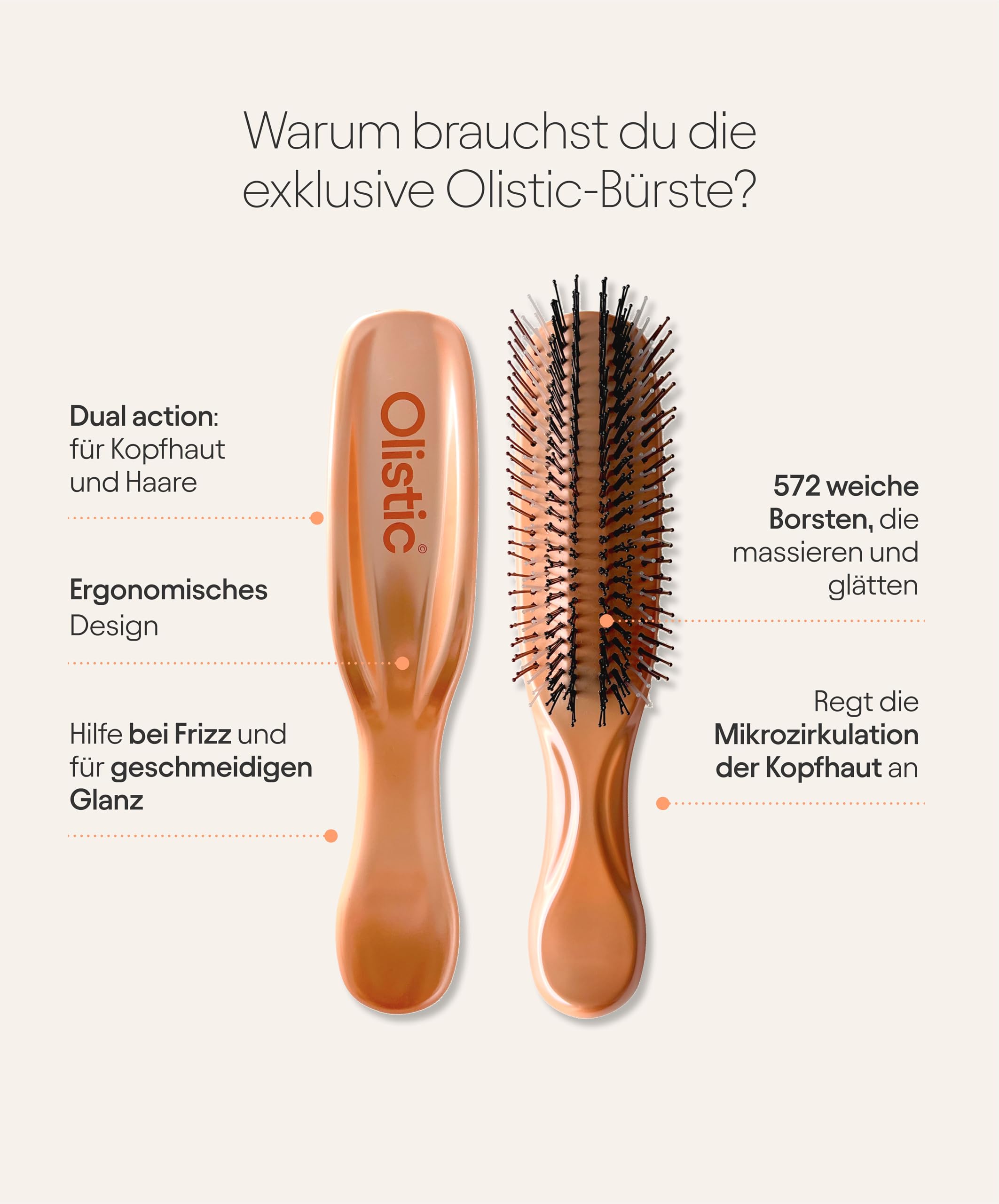Olistic WOMEN – 3er-Pack mit je 28 Vials + Haarbürste, bei brüchigem & glanzlosem Haar. Zur Haarpflege von innen für Frauen, kräftigt Haare, natürlich, vegan, glutenfrei