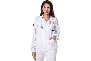 Uniforms White Scrub Jackets for Women with 4 Pockets: Your Ideal Workwear Companion