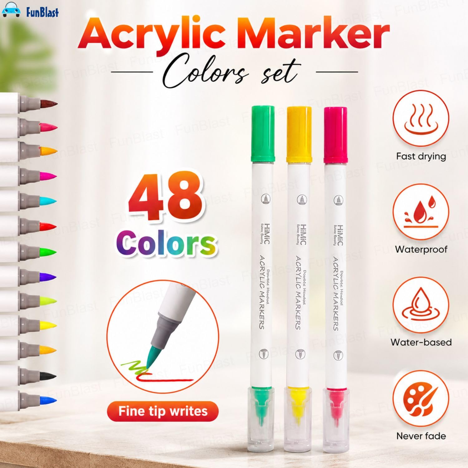 48 Acrylic Markers Set - Rock Painting & Crafts -4