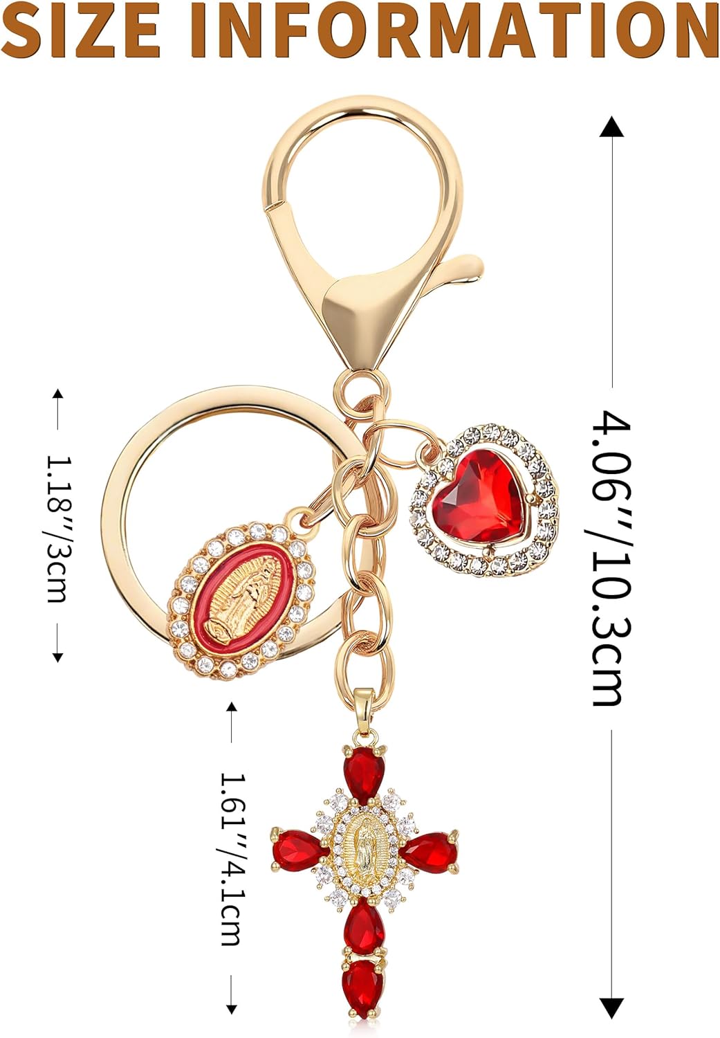 Cross Purse Charms Keychain- Sparkling Rhinestone Cross Key Chain Bag Charms Wallet Accessories - Image 6