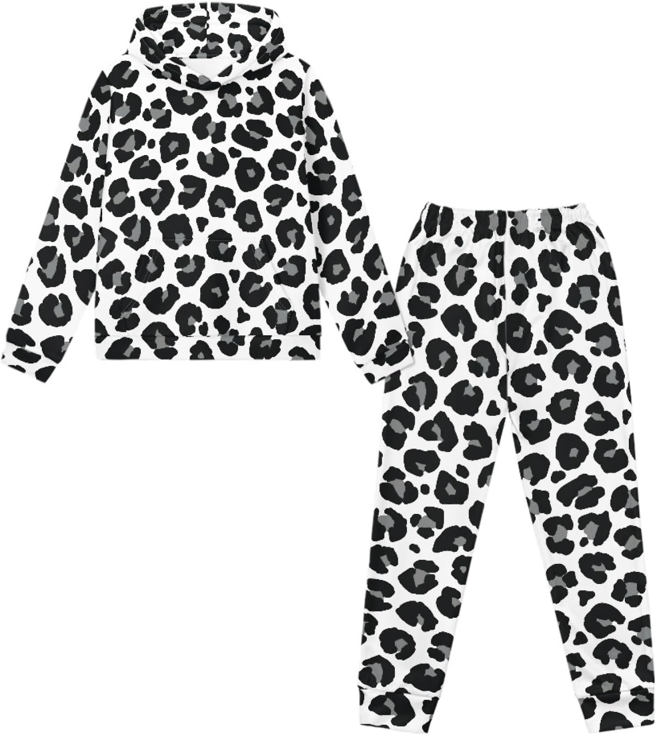 FUSURIRE Kids 2 Pieces Outfits Long Sleeve Sweatshirt and Sweatpant Set Active Pullover Hoodie Jogger Pant for 4-16 Y