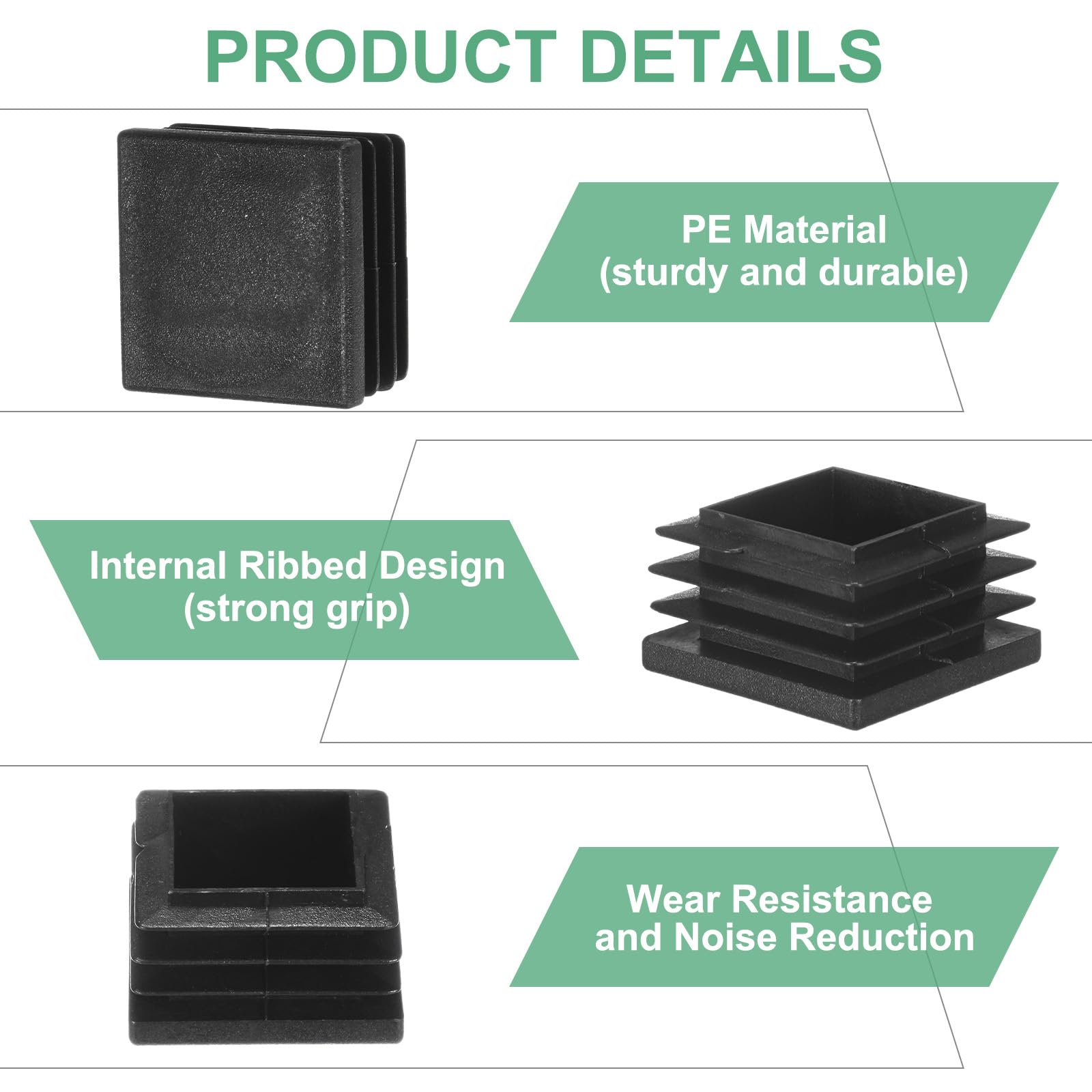 M METERXITY 30-Pack Square Tubing End Caps - Image 2