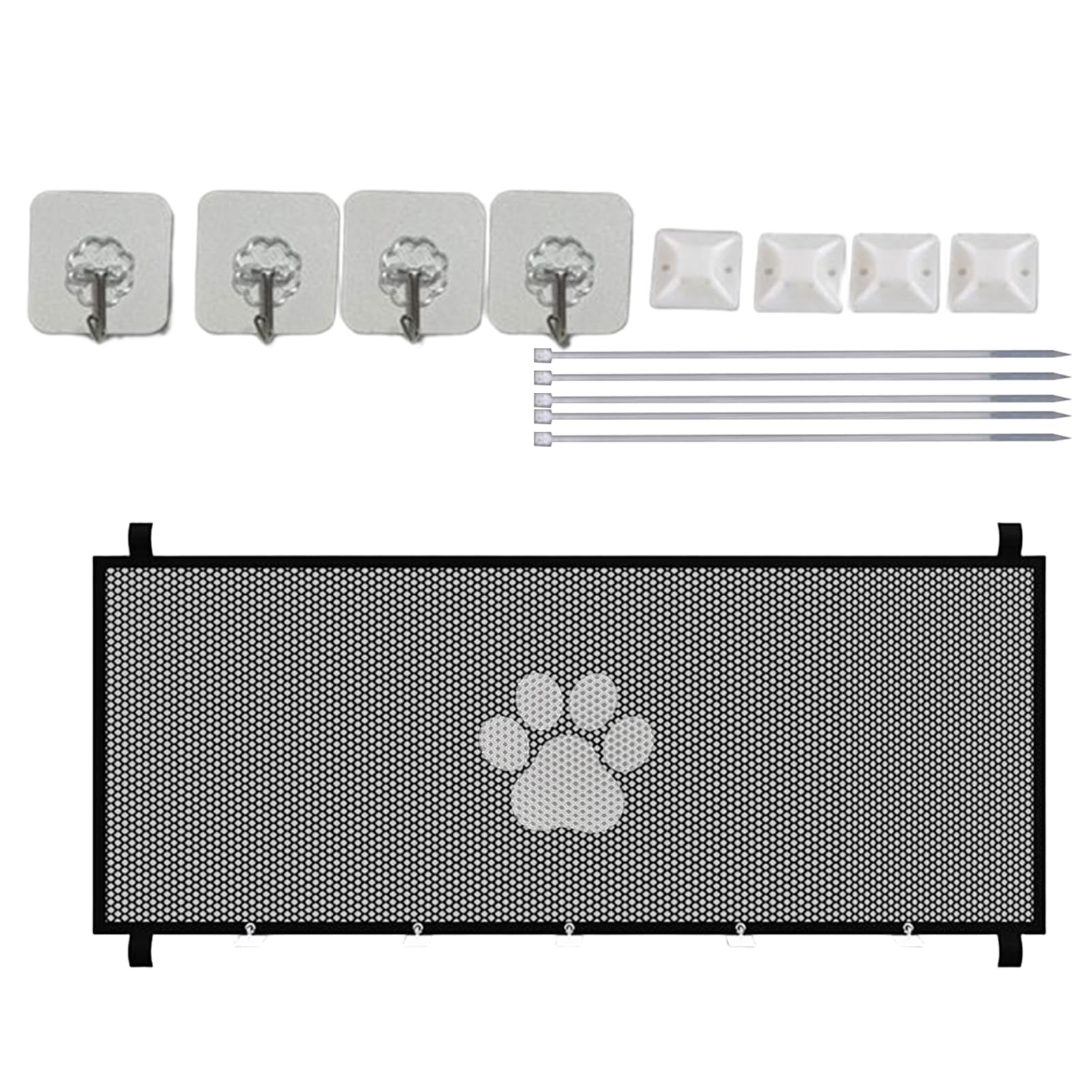 Mesh Barrier, Expandable Step Gate, Movable Cat Blocker, Airy Pet Nylon Guard, Removable Puppy Indoor Flexible Divider, Front Stair Entrance for Inner Outdoor Ceiling