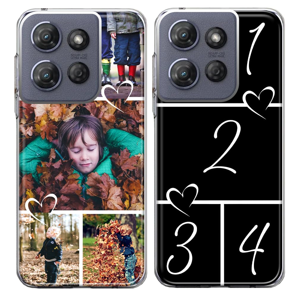 MUNDAZE Custom Phone Case for Motorola Moto G Power 5G 2025 – Personalized Collage with Multiple Photos – Clear Protective Cover – Custom Gift with