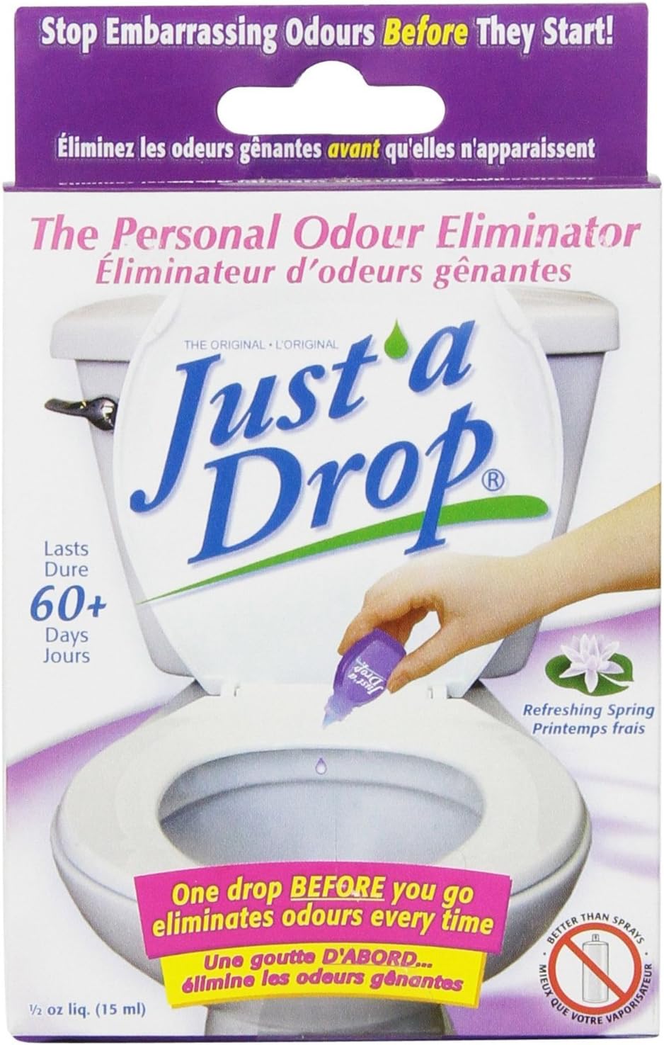 Just a Drop the Natural Toilet Odor Neutralizer 15 Ml Toilet Bowl Spray refreshing spring printemps frais